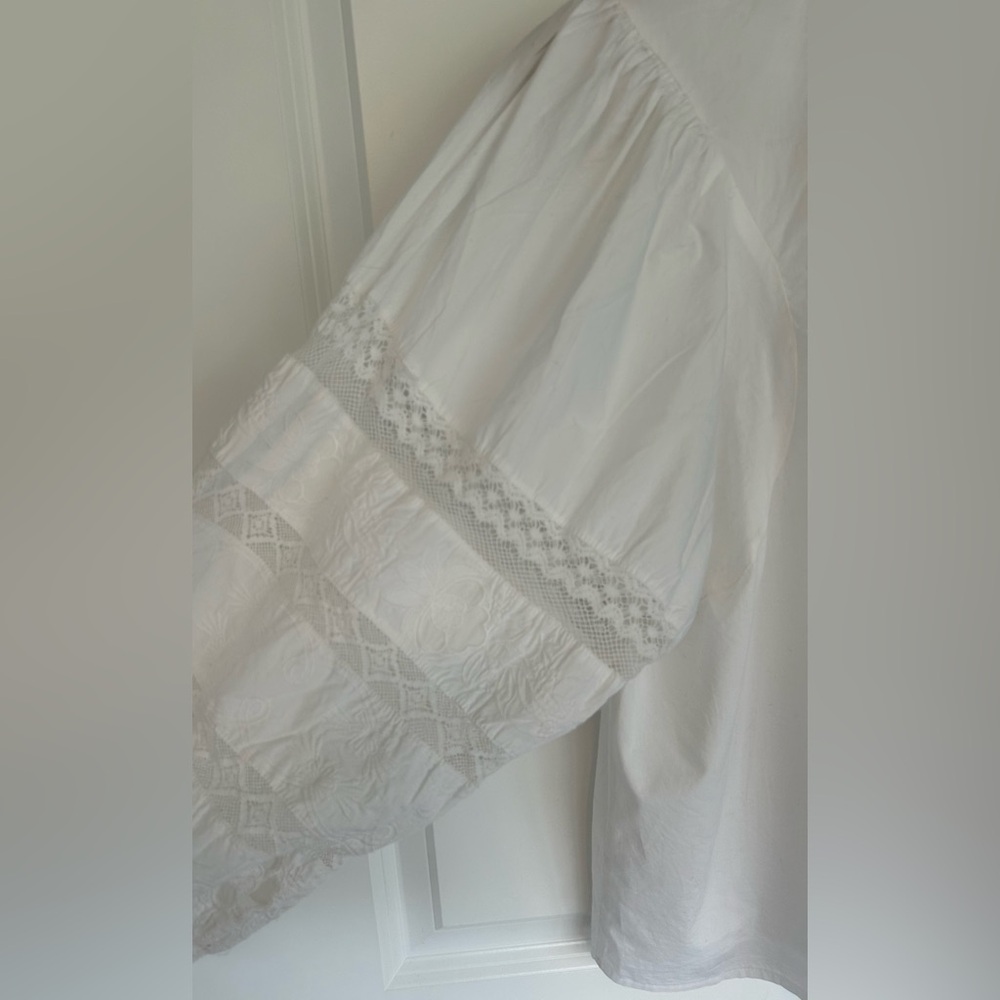 Anthropologie Love The Label Puff-Sleeved Lace Buttondown - Picture 10 of 15